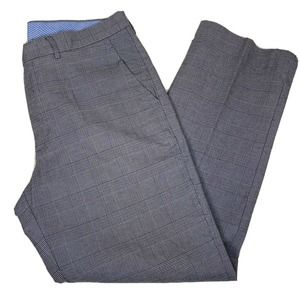 Gap Men's Gray Flat Front Plaid Dress Pants